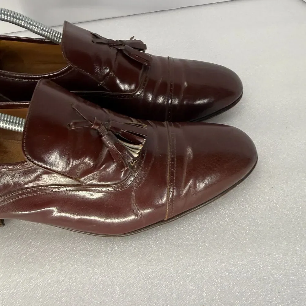 Jonathan Richards Oxford Shoes Men 9 Cordovan Leather Tasseled Slip On Cap Toe